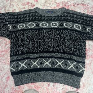 Men's Crewneck Sweater in Black and Gray